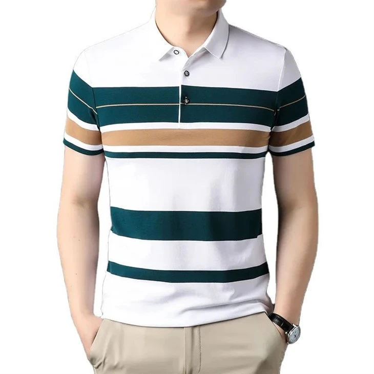 Orange And Blue Striped Polo3