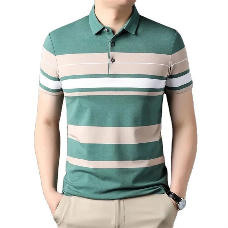 Orange And Blue Striped Polo5