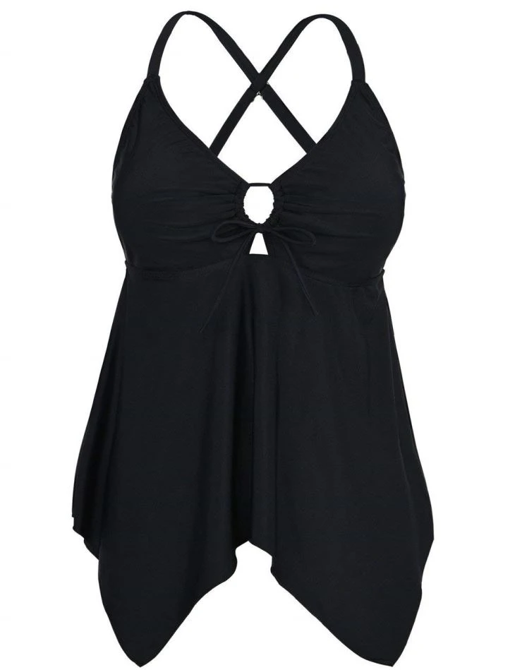 Wholesale Women's A Line Swim Tops Handkerchief Hem Bathing Suit
